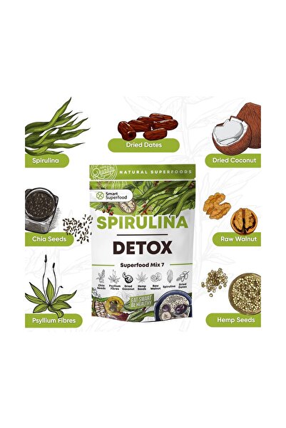 Smart SuperFood SuperfoodsMix, SpirulinaDetox (Dates, nuts, hemp seeds, psyllium, chia, coconut, spirulina)