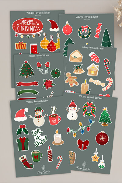 tinystoriestr Set de autocolante tematice de Anul Nou - 6 bucăți / Agendă, Ca...