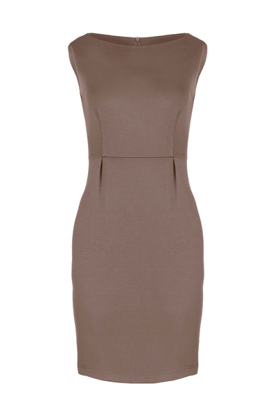 Figl Classic midi dress - elegant, fitted dress - brown dress M079 size L