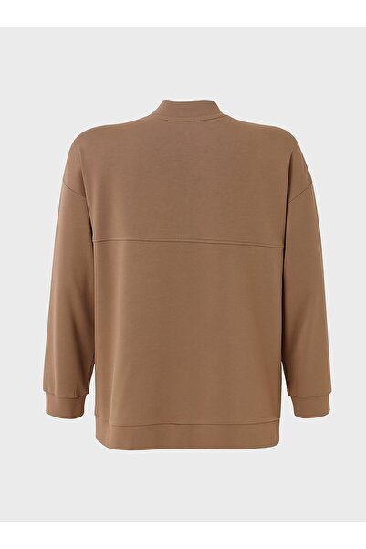 ALİA Zippered Oversized Sweatshirt - Mink -