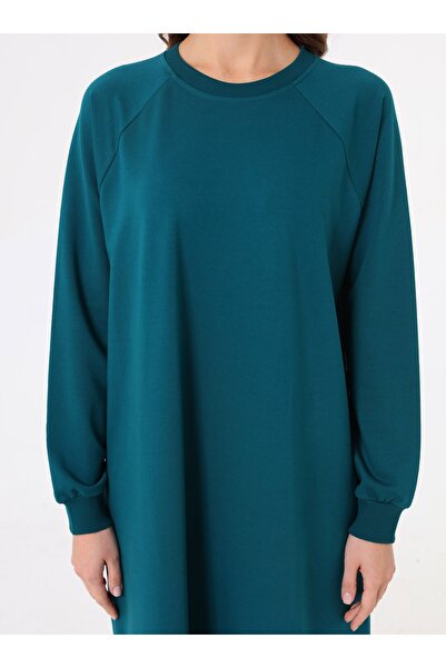 Benin Soft Buttoned Hijab Dress - Dark Emerald -