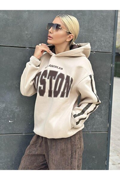 Kokoşum Butik 5762 Boston Hooded Sweatshirt Brown