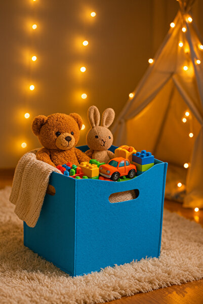 YUNUSOĞLU HOME Multi-Purpose Use 100% Felt Organizer Basket Children's Room Closet Organizer