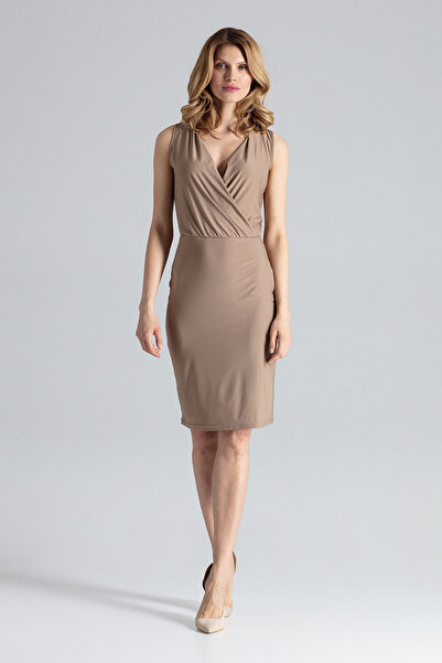 Figl Elegant wrap dress - christening dress - beige M135 size XL