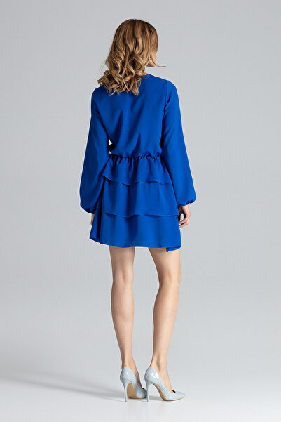 Figl Elegant blue dress with ruffles - M601 size M