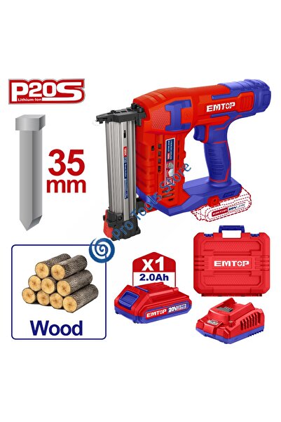 EMTOP Capsator pentru unghii cu 1 baterie și încărcător, 35 mm, geantă de transport - Profesional