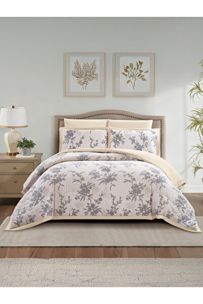 Doona Comforter Set King Size, 6-Pcs, 260x240 cm, Printed, All Season, Microfiber, 350 GSM