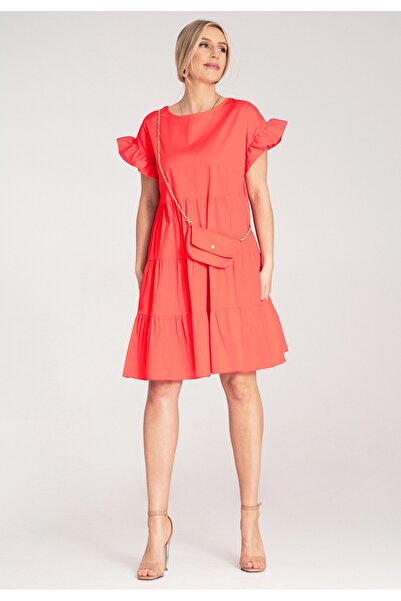 Figl Cotton summer dress - Ruffle dress - Red dress M1182 size S/M