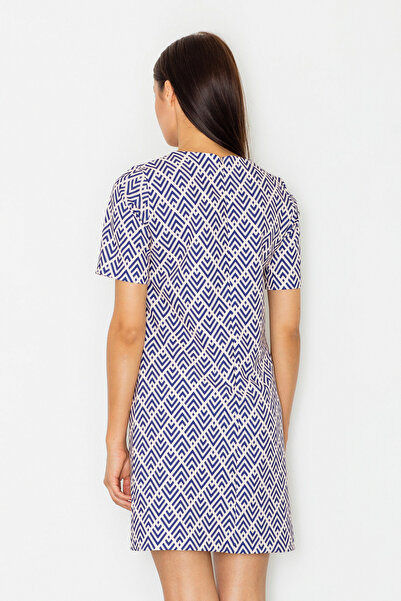 Figl Minimalist dress with geometric pattern for everyday wear - M519 size XL