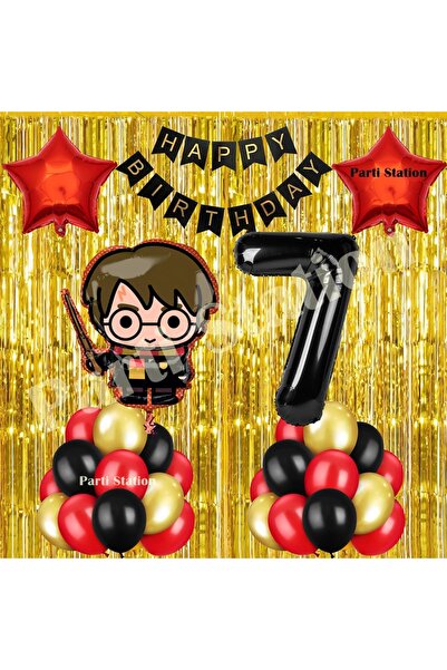 Parti Station Harry Potter Konsept 7 Yaş Doğum Günü Balon Set Harry Potter Te...