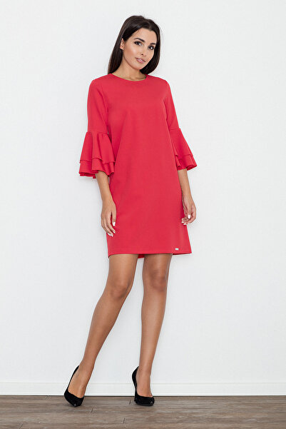 Figl Red dress with ruffled sleeves - M564 size M