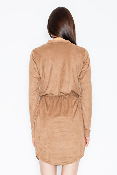 Figl Brown suede mini dress with studs - Shirt dress - M454 size L