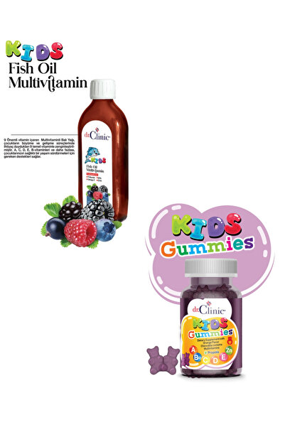 Dr. Clinic Dr.Clinic Fish Oil Multivitamin 150 ml Syrup + Multivitamin Chewable Gel Form Kids