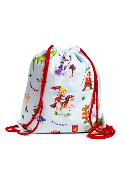 Puckator Drawstring bag, cotton sports/kindergarten backpack, knights and dragons theme