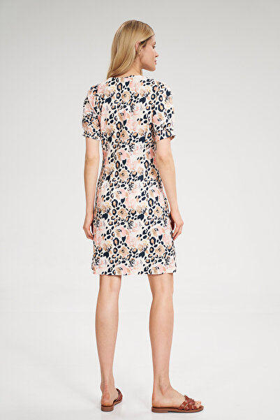 Figl Summer mini dress with floral pattern and square neckline - M704 size XL