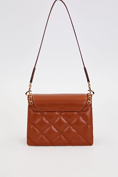 Levidor Camel Knitted Cover Model Shoulder Bag