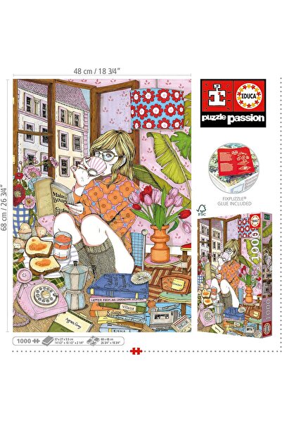EDUCA Time For My Self 1000-piece Jigsaw Puzzle with Glue, 26.8 x 18.9 in (Model 19557)