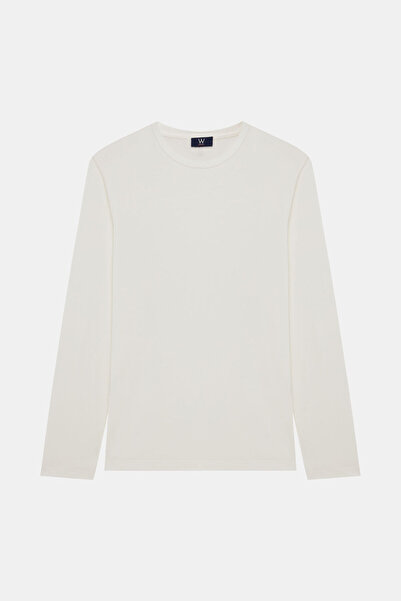 W Collection White Circular Neck Long Sleeve Sweatshirt