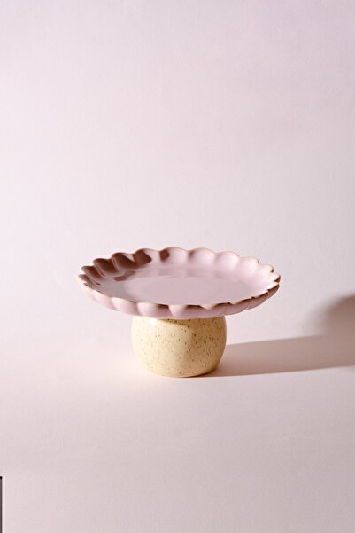 Le murano Fungo Footed Pastry Cake Presentation Plate 15 cm |   Pink