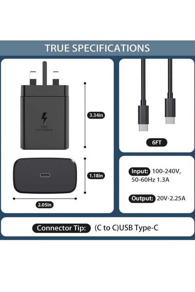 Generic 2024 45W USB-C Super Fast Charger for Samsung Galaxy S24 Series & Galaxy Tab – PPS Wall Charger 3.