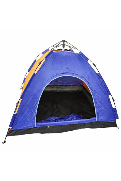 Kovar خيمة أوتوماتيكية عالية الجودة لأربعة أشخاص باللونين البرتقالي والأزرق - 200 × 200 × 140 سم