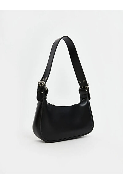 LC Waikiki Lcw Accessories Black Leather Look Women's Baguette Bag