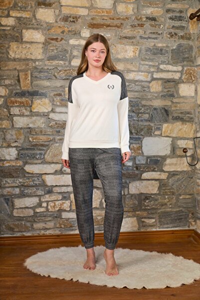 Cossy By Aqua Long Sleeve Print Detail Pajama Set Cossybyaqua 26258-42