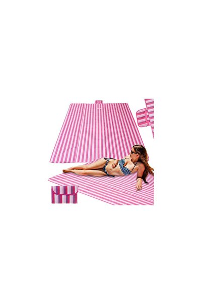 Three top online Beach mat waterproof picnic blanket beach folding bag XXL 200x200cm pink