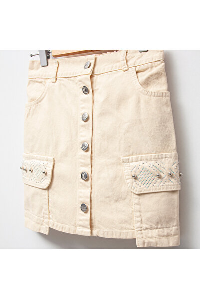 Overdo Ovd Girl's 5-8 Years Old Stone Printed Raw Skirt