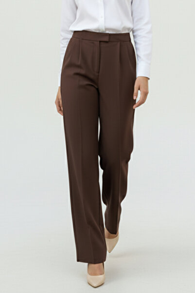 benguen With Pockets Palazzo Pants A1107 Brown