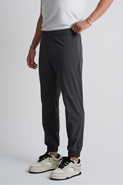 Shooter Sportswear Anthracite Men's Sweatpants with Elasticated Legs, Lace-Up Waist, Zippered Pockets, Standard Fit
