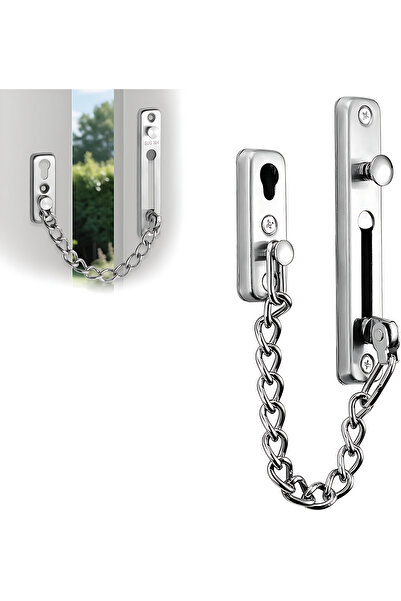 Generic 2-Pack Stainless Steel Door Chain Lock, Thickened Security Chain for Home, Apartment, Hotel Room
