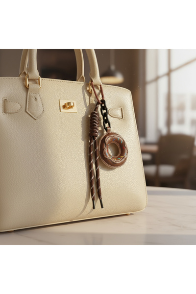 Mooniva Charm for Bag or Backpack — Chocolate Donut Design