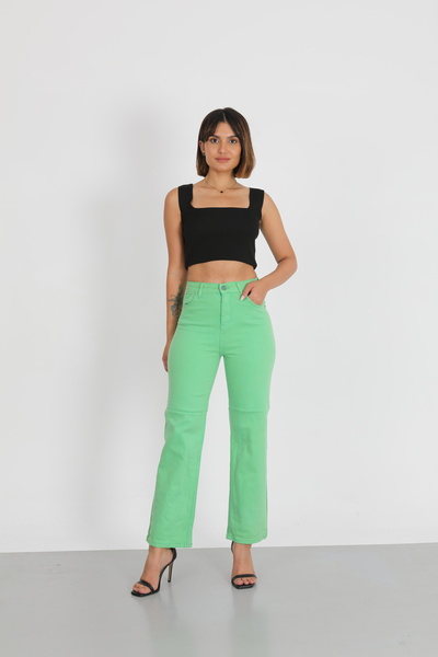 viking's line FISTIK YEŞİLİ PALAZZO PANTOLON JEANS YENİ SEZON 2026