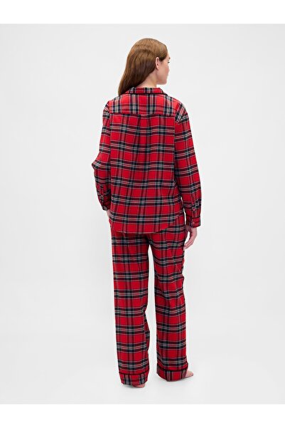 GAP Kadın Kırmızı Softest Flannel Pijama Takımı