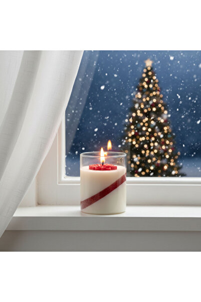 BALMER Decorative scented Christmas candle, with fir scent, decoration, special gift, Red Whisper