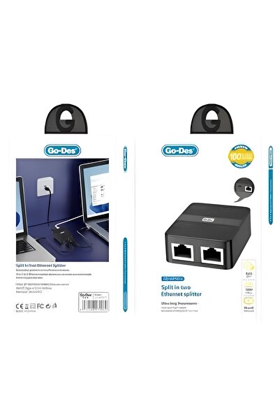 Go-Des GD-WPS012 2-in-1 1000Mbps Ethernet Hub