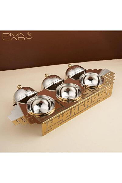 DIVA LADY ✨ Luxurious 3-date serving set – elegant gold design with a touch of luxury silver