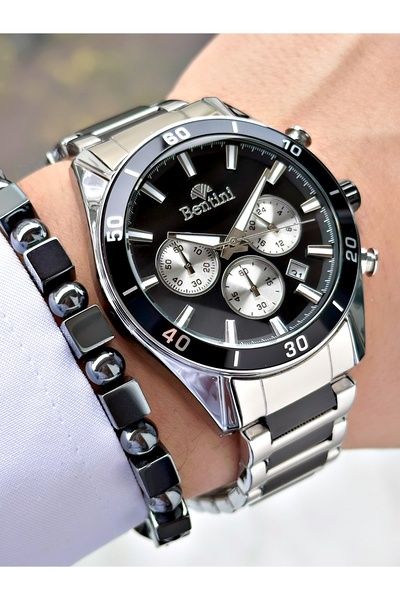 Bentini Men's Wrist Watch – Functional, Steel Band, Waterproof, 2-Year Warranty