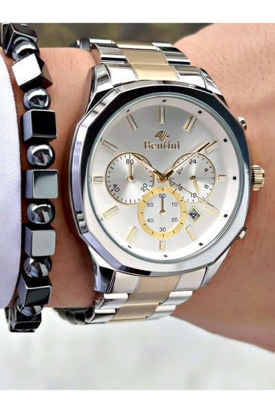 Bentini Men's Wrist Watch – Functional, Steel Band, Waterproof, 2-Year Warranty