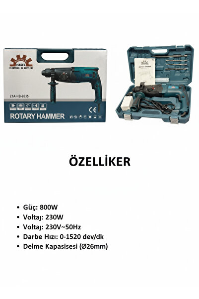 HASEL Çelik Şanzıman Kırıcı Delici Darbeli PROFOSYONEL Matkap 2-28mm Hilti