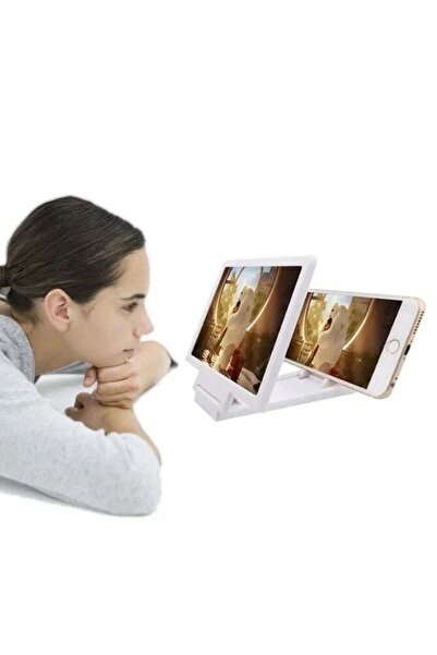 Generic 3D Screen Magnifier Stand Bracket For Mobile Phones White