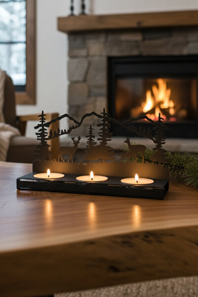 Grandmix Metal Mumluk Tealight Şamdan Rustik Atmosferik Dekor Mumluk