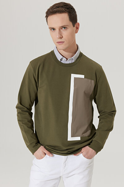 ALTINYILDIZ CLASSICS Khaki Standard Fit Regular Cut Crew Neck Sweatshirt