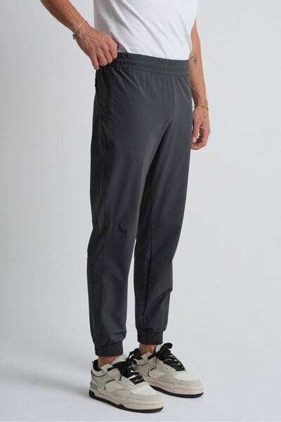 Shooter Sportswear Anthracite Men's Sweatpants with Elasticated Legs, Lace-Up Waist, Zippered Pockets, Standard Fit