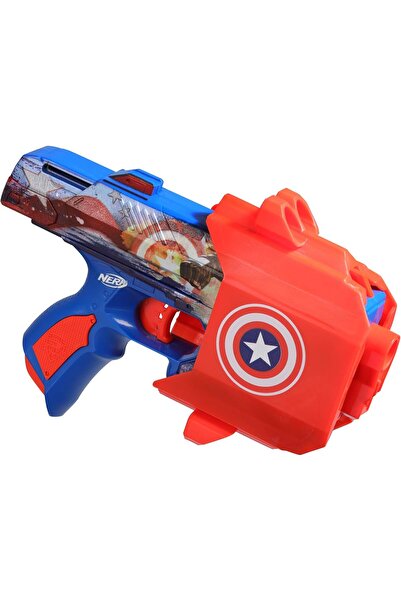 Nerf Marvel Captain America Dart Blaster with 10 Elite Darts and Holster, Foam Blaster Toy for