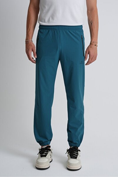 Shooter Sportswear Petrol Blue Tie-Dye Elasticated Cuffs Comfortable Fit Zippered Men's Sweatpants