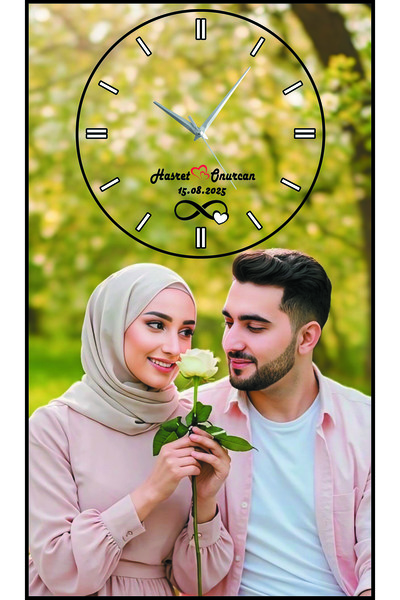 Home Kişiye Özel Resimli Duvar Saati (35×60cm)