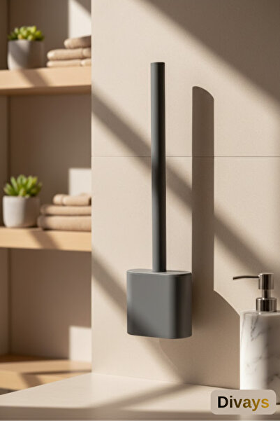 DİVAYS Gray Silicone Toilet Brush |   Bendable Practical Toilet Brush