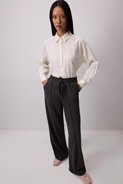 Touché Privé Ribbed Pants with Elastic Waist